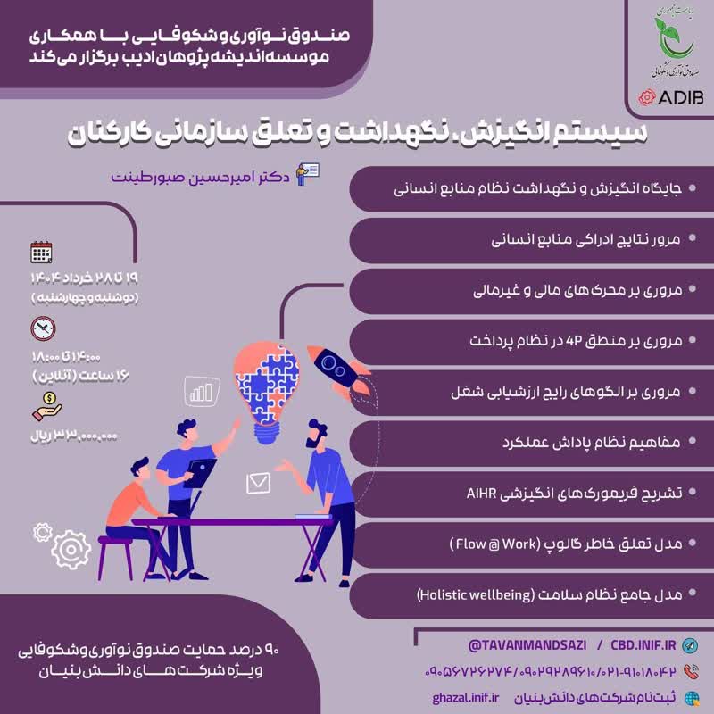 سیستم انگیزش ، نگهداشت و تعلق سازمانی کارکنان